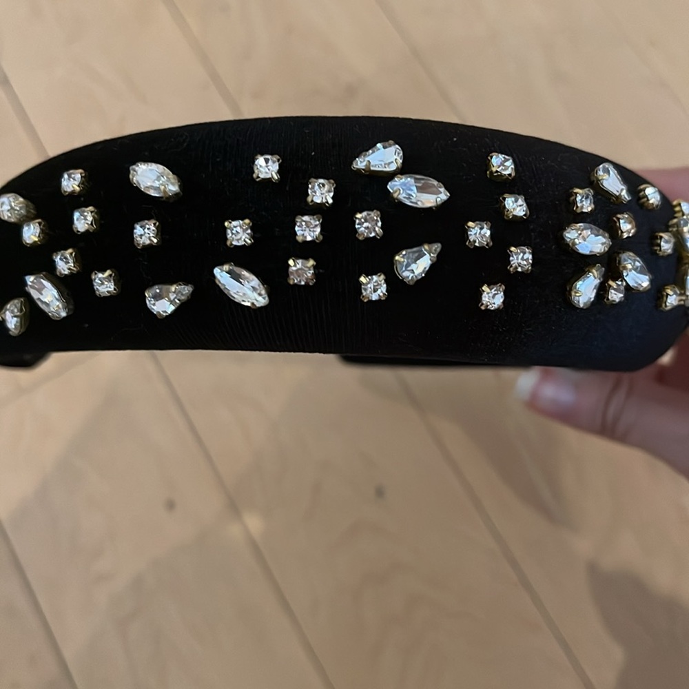 Lele Sadoughi Black and Gold Embellished Headband - Picture 3 of 5